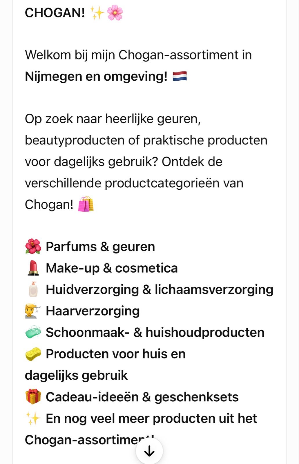 Chogan Producten in Nijmegen: Parfums, Make-up & Meer!, Ophalen of Verzenden, Nieuw