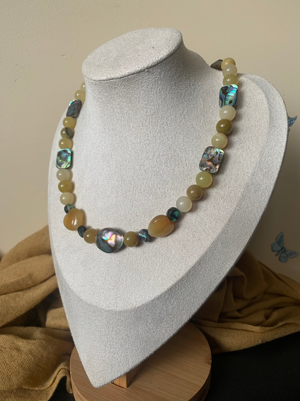 Opaal Andes geel creatief opbeurend beschermt vreugde uniek, Sieraden, Tassen en Uiterlijk, Kettingen, Geel, Nieuw, Verstelbaar