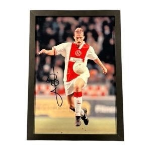 Actie 2+1 Richard Witschge Ajax gesigneerde ingelijste foto, Soccersignings.nl, Overige typen, Nieuw, Ophalen of Verzenden