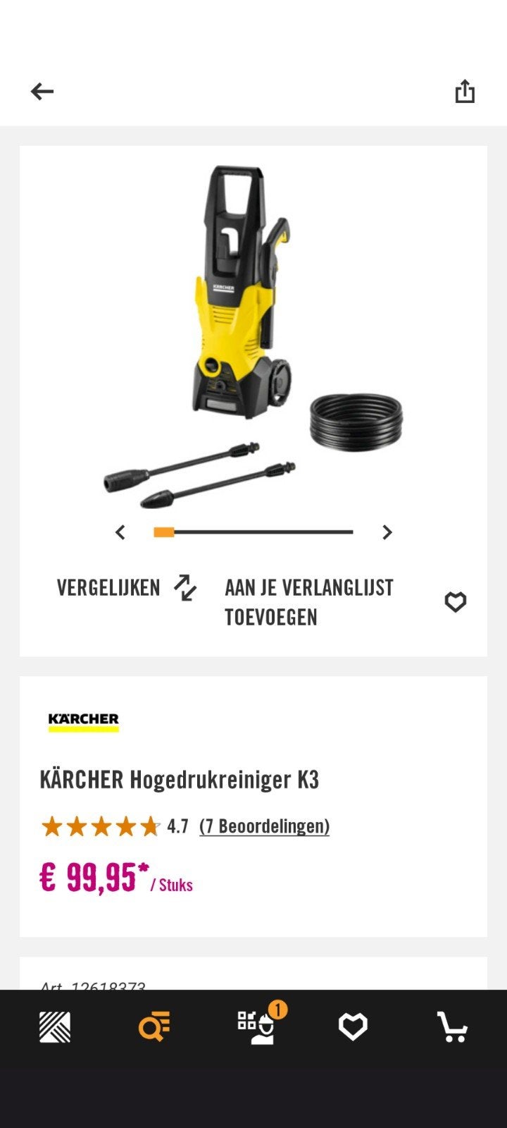 Karcher K3, Ophalen, Elektrisch