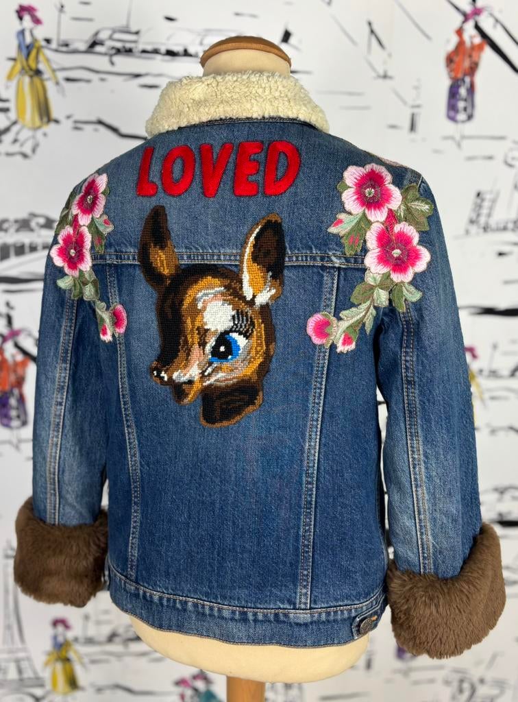 Gucci denim geborduurde jas maat 8 (1.550 euro), Customercare@gucci.com, Gucci, Jas, Verzenden