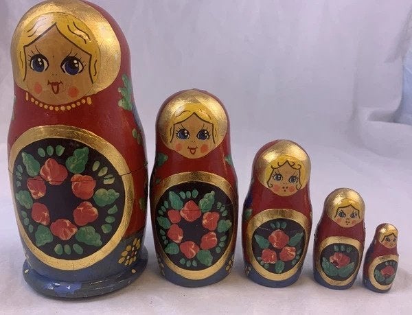 Mednikov Dorogovskoe Vintage Matroesjka poppen set 5-delig, Coolsingel 104, 3011 AG Rotterdam, Netherlands, Verzenden, Zo goed als nieuw