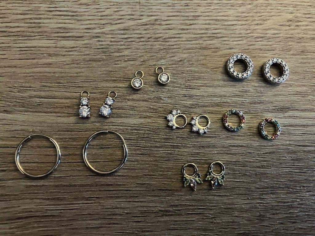 Zinzi oorbel/hanger set goud/verguld, Sieraden, Tassen en Uiterlijk, Oorbellen, Ophalen, Hangers, Zo goed als nieuw, Goud