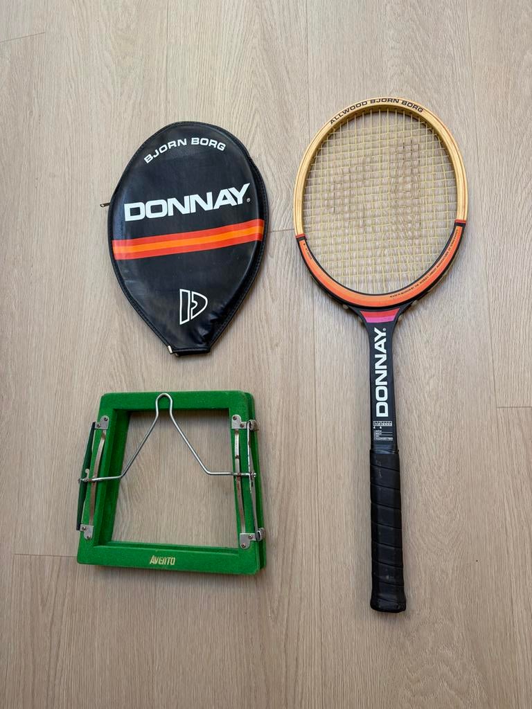 Vintage Donnay Allwood Björn Borg Tennisracket Hout, Sport en Fitness, Tennis, Ophalen of Verzenden, Gebruikt, Racket, Overige merken
