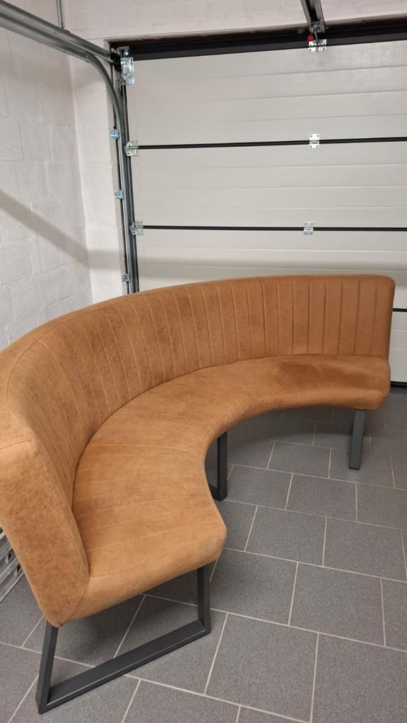 Moderne eetkamerbank en stoelen set, Ophalen, Zo goed als nieuw, Modern, Industrieel, Bruin
