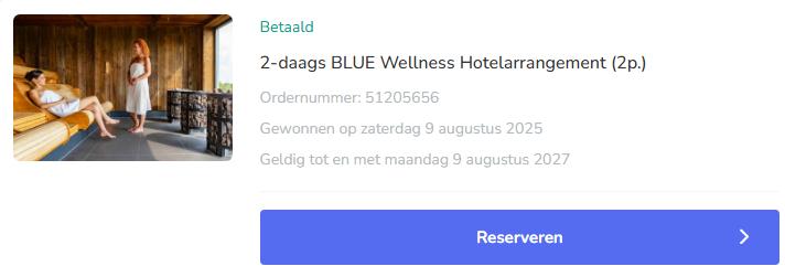 2-daags BLUE Wellness Hotelarrangement (2p.), Tickets en Kaartjes, Twee personen, Cadeaubon, Arrangement, Spa of Sauna