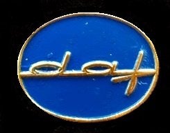 daf speld- ovaal blauw gelakt- koperkleur, Verzenden, Zo goed als nieuw, Transport, Speldje of Pin