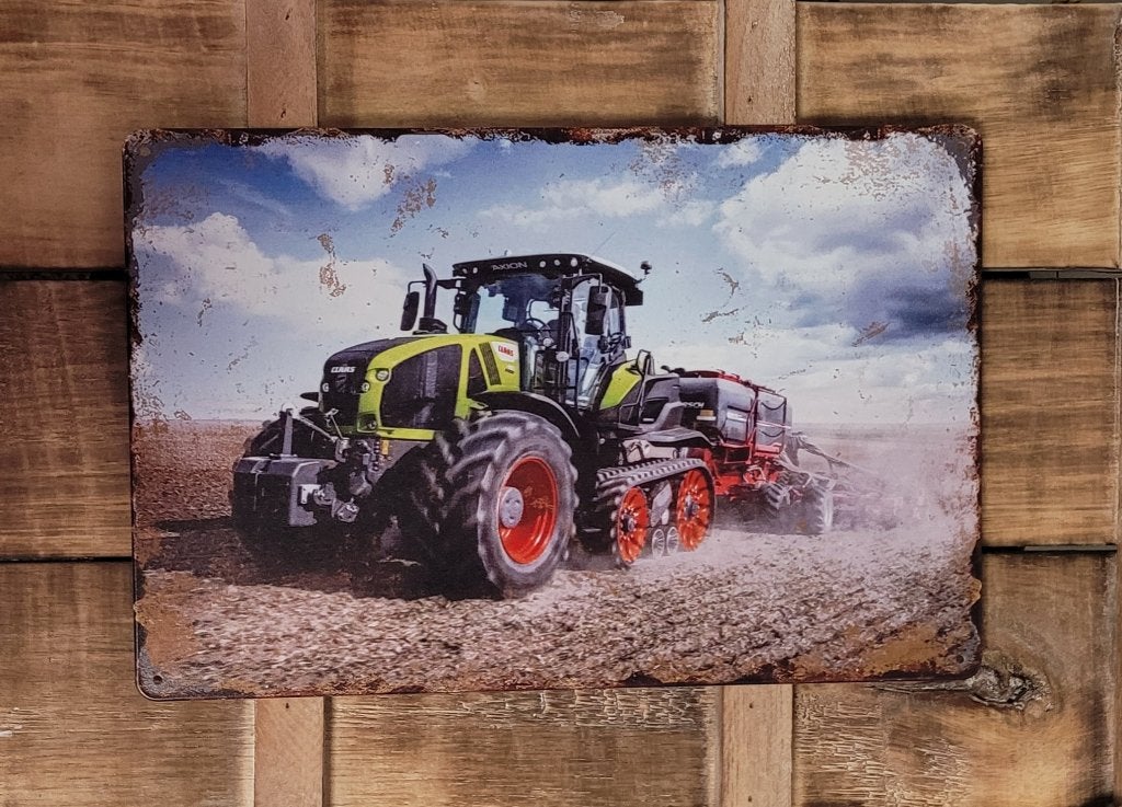 Claas Tractor op het land reclamebord van metaal wandbord, Info@deconoord.nl, Deco Noord, Nieuw, Ophalen of Verzenden