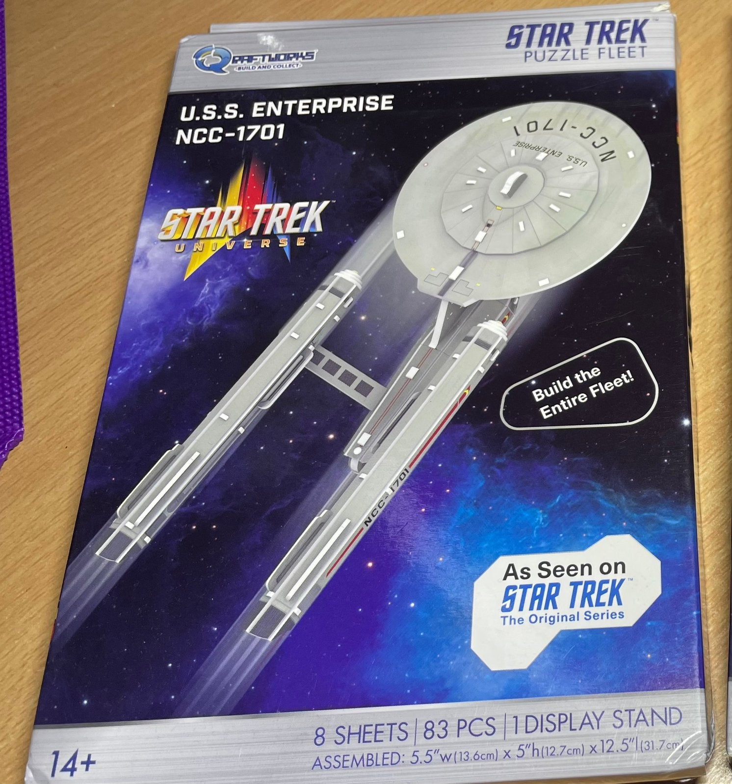 Star Trek QMX Enterprise 3D puzzel, Ophalen of Verzenden, Nieuw, Film, Beeldje, Replica of Model