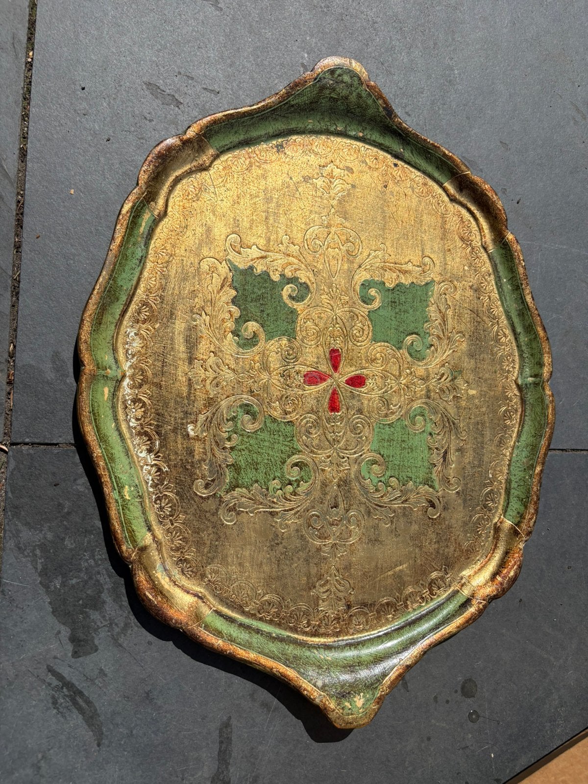 Houten dienblad, Ophalen of Verzenden, Zo goed als nieuw, Ovaal, Hout