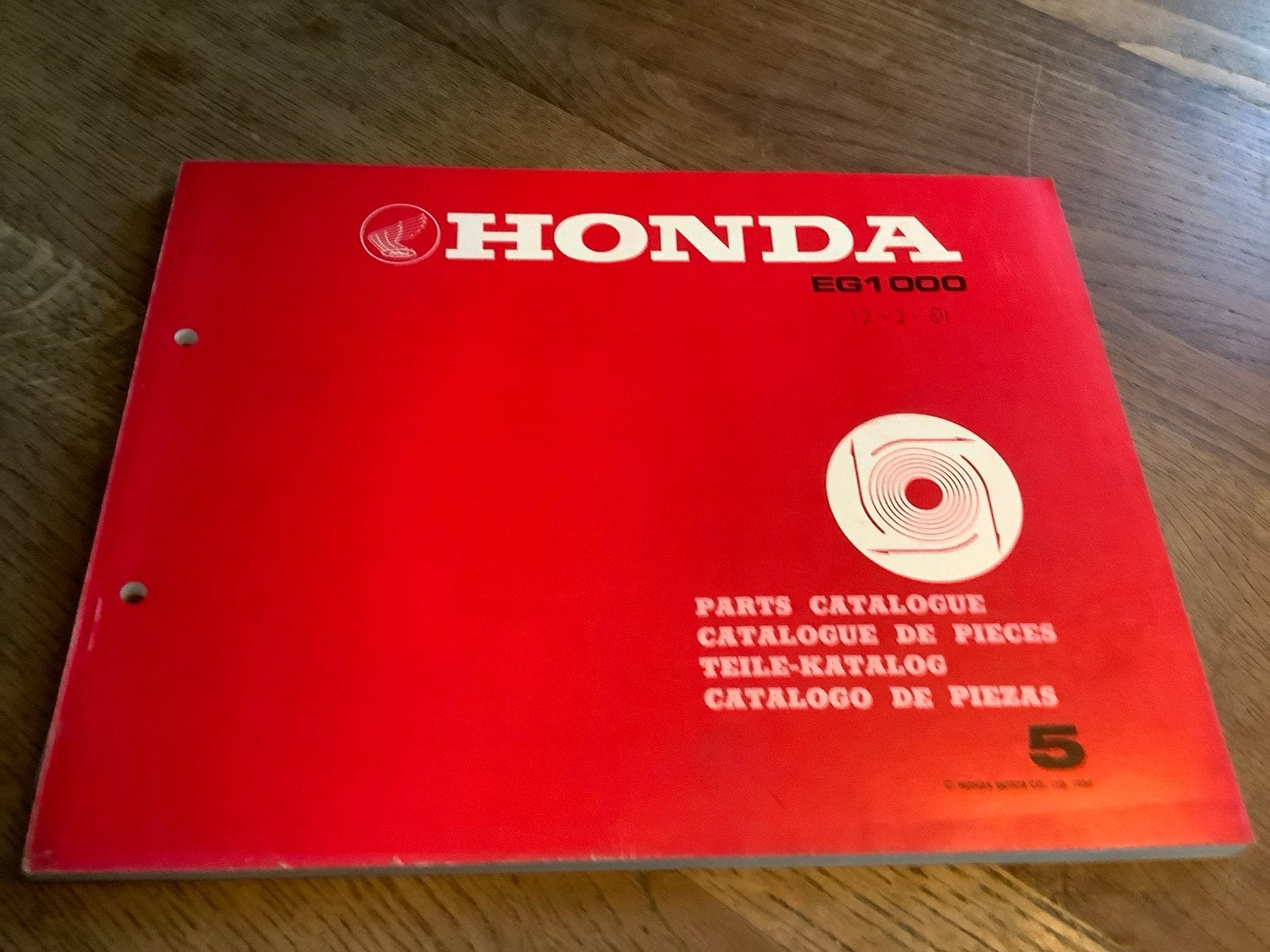 Honda EG1000 Generator Onderdelen Catalogus., Verzenden, Zo goed als nieuw, Overige onderwerpen