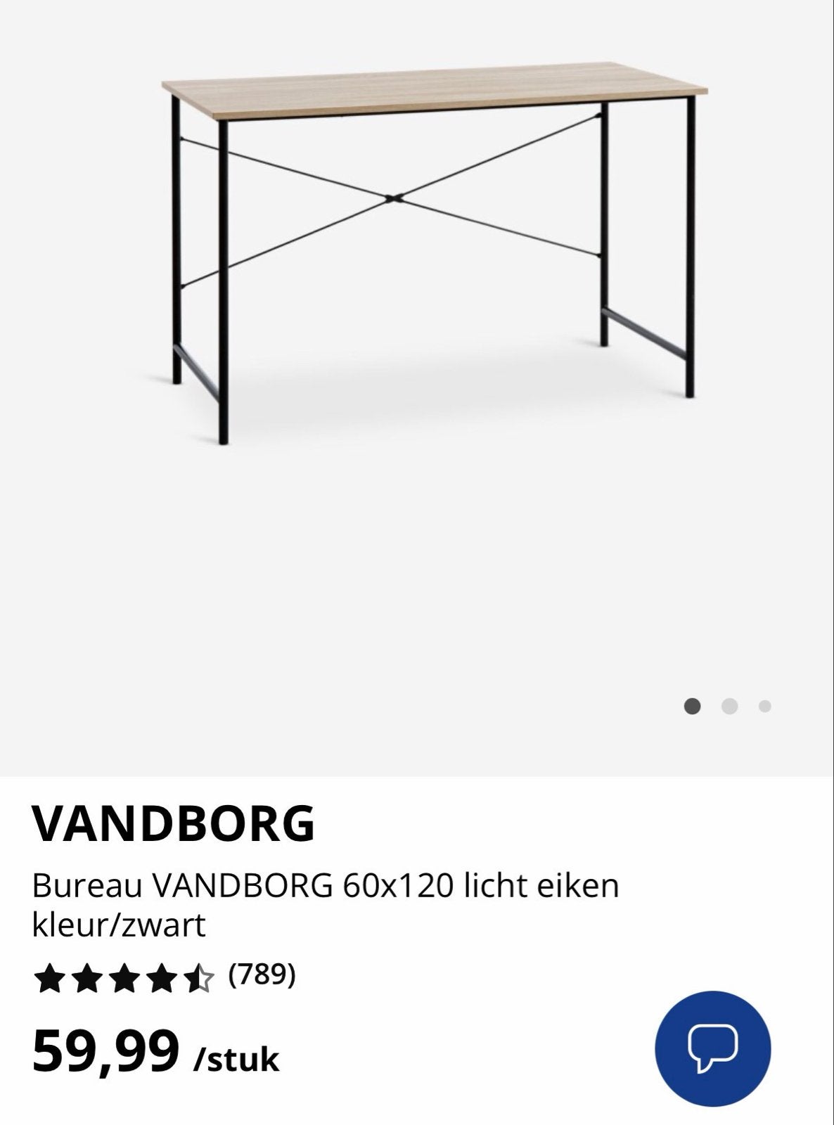 Bureau 60x120 Jysk, Ophalen, Zo goed als nieuw
