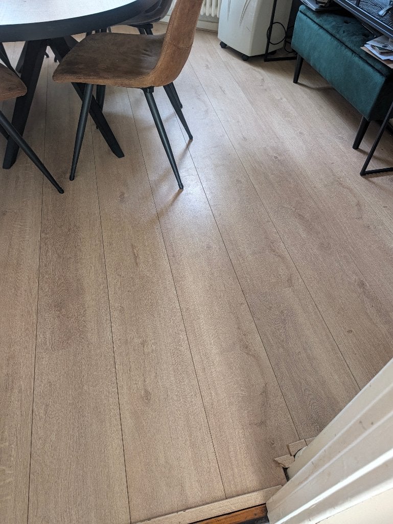 laminaatvloer (Quick-step), Doe-het-zelf en Verbouw, Ophalen, Gebruikt, 10 m² of meer, 10 tot 30 cm