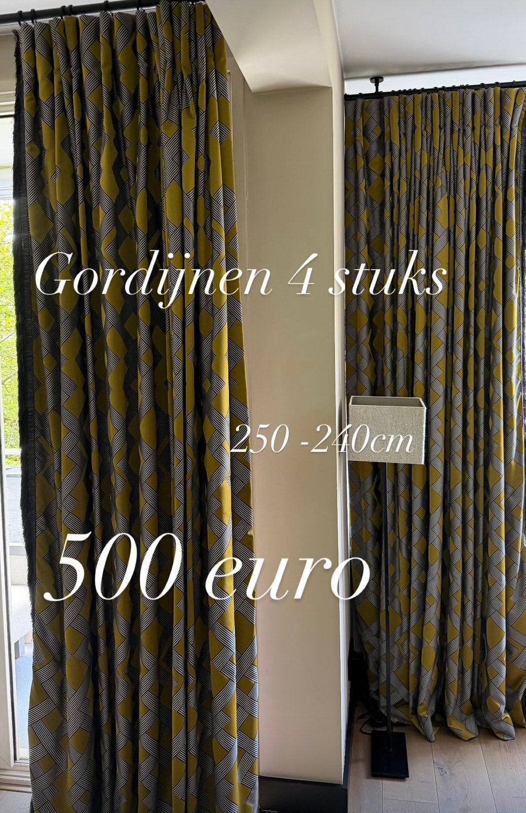 Gordgijnen met ruffle 4 stuks, Ophalen of Verzenden, Zo goed als nieuw