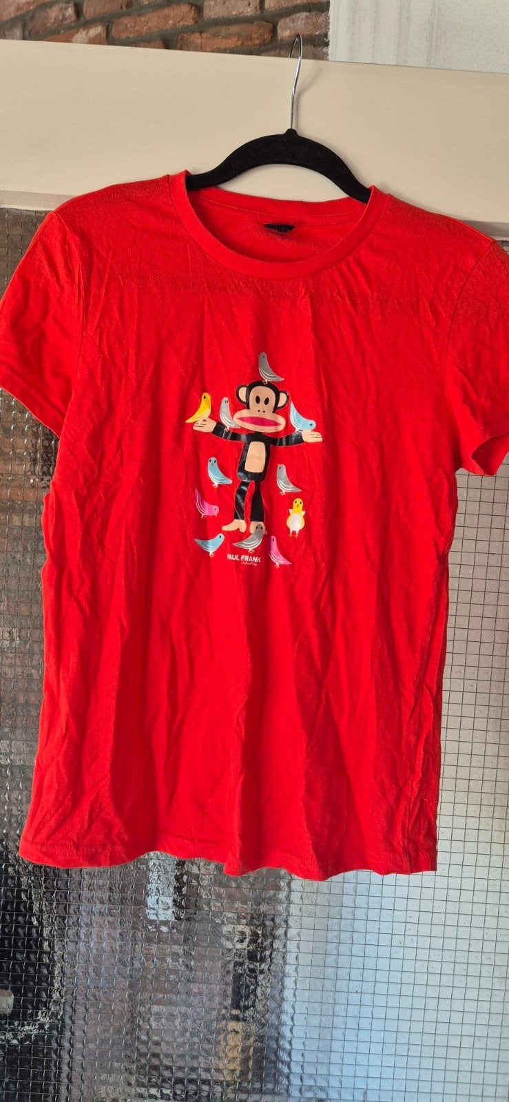 Paul Frank T-shirt met Julius de aap en vogels, maat L, Ophalen, Maat 42/44 (L), Korte mouw, Gedragen