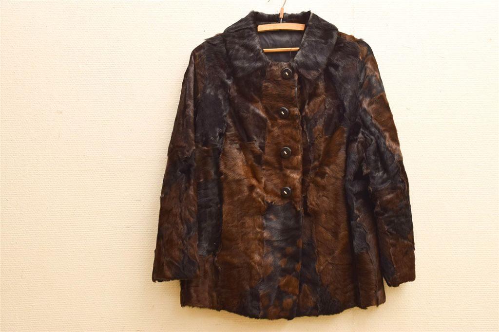 Vintage bontjas 50166, Kleding | Dames, Ophalen of Verzenden, Gedragen, Bruin