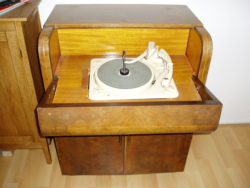 oude platenspeler kast, Ophalen, Gebruikt, Platenspeler, Overige merken