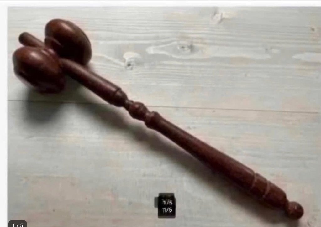 Bijzondere Houten voorzitters hamer, 38 cm, Antiek en Kunst, Ophalen of Verzenden