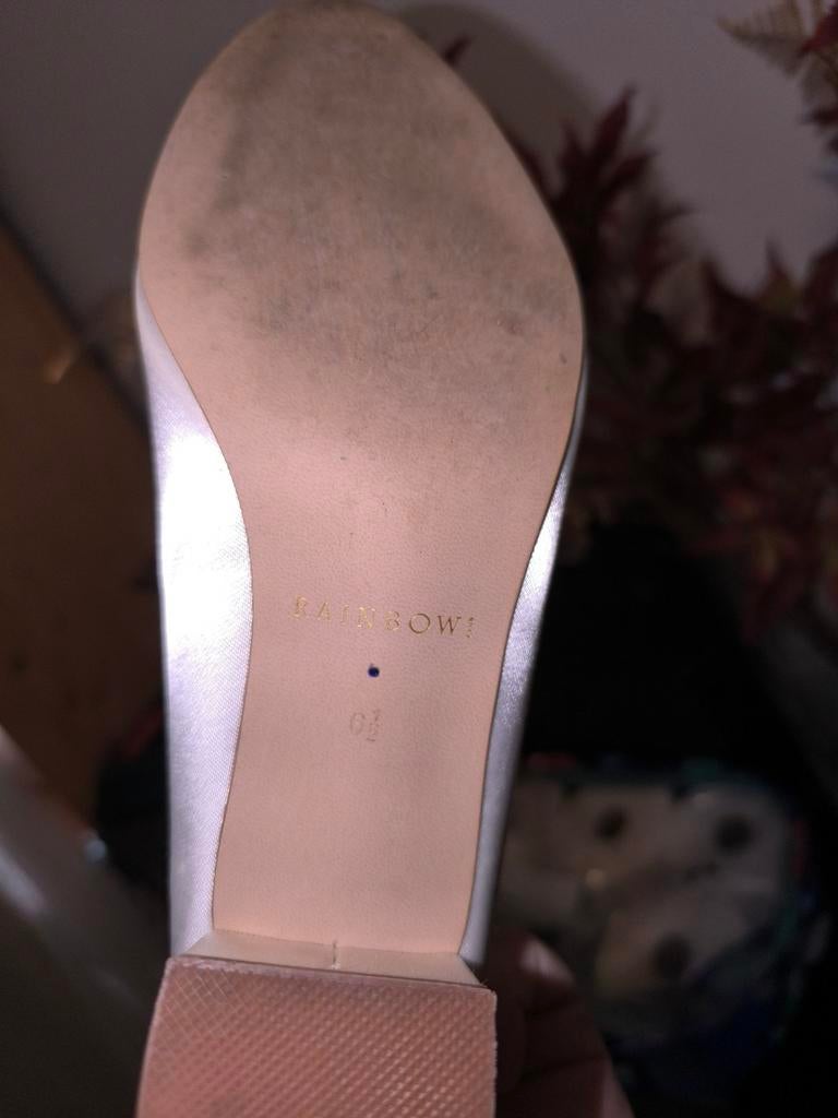 Witte bruidsschoenen maat 6,5, Ophalen, Rainbow, Schoenen met lage hakken, Wit