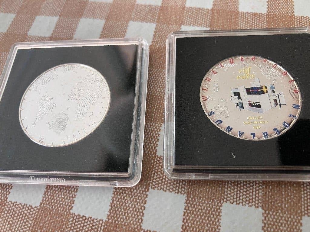 Rietveld 5 euro munt, Verzenden, Koningin Beatrix, Zilver, Euro's