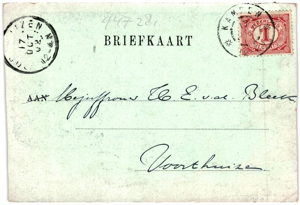 947281	Kampen	Plantsoen	1902	Gelopen met Postzegel, Ophalen of Verzenden, Voor 1920, Gelopen, Overijssel