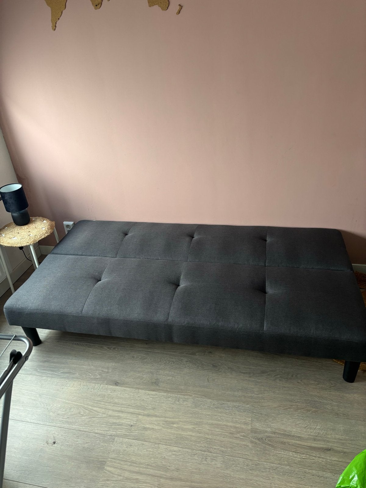 Donkergrijze slaapbank - zo goed als nieuw, Ophalen, Zo goed als nieuw, Twijfelaar, 120 cm