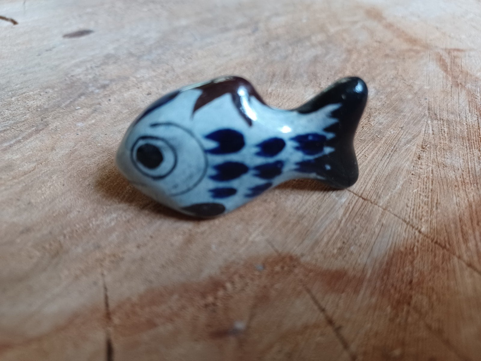 vintage mexicaanse tonala Keramische vis decoratie - Blauw e, Ophalen of Verzenden