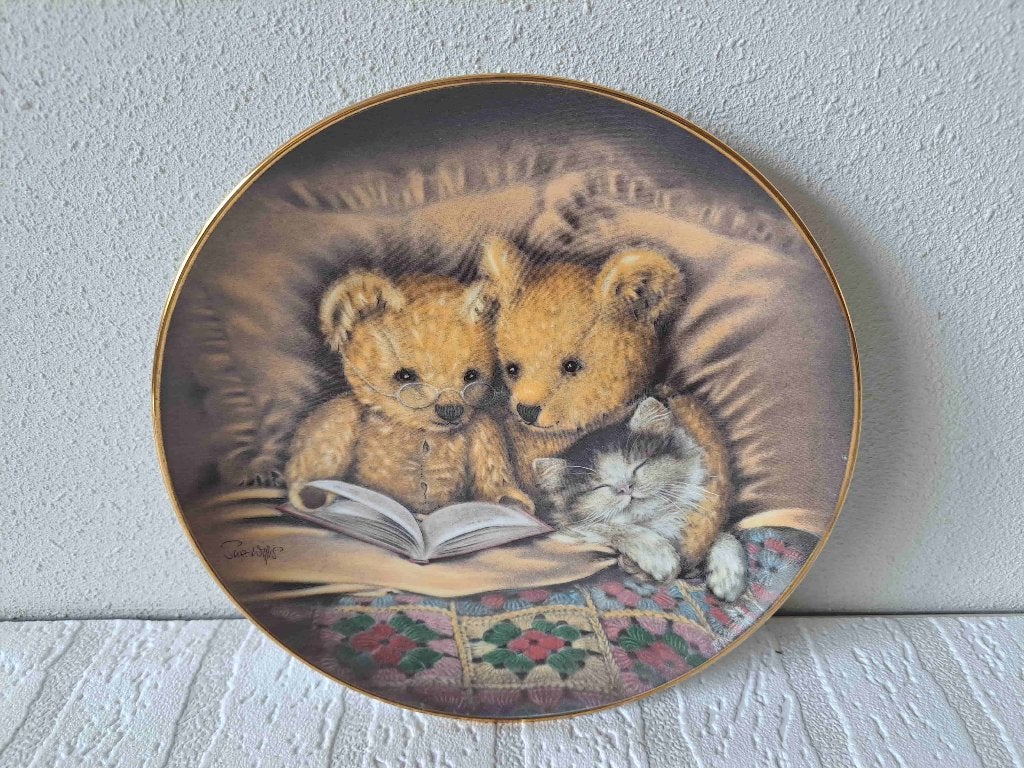 Teddyberen Wandbord door Sue Willis (20,5 cm) Franklin Mint, Huis en Inrichting, Ophalen of Verzenden, Gebruikt