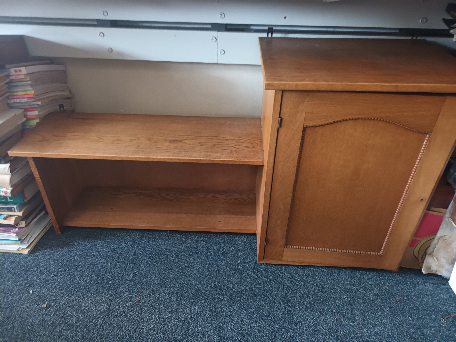 Vintage eiken wandkast, Ophalen, Gebruikt