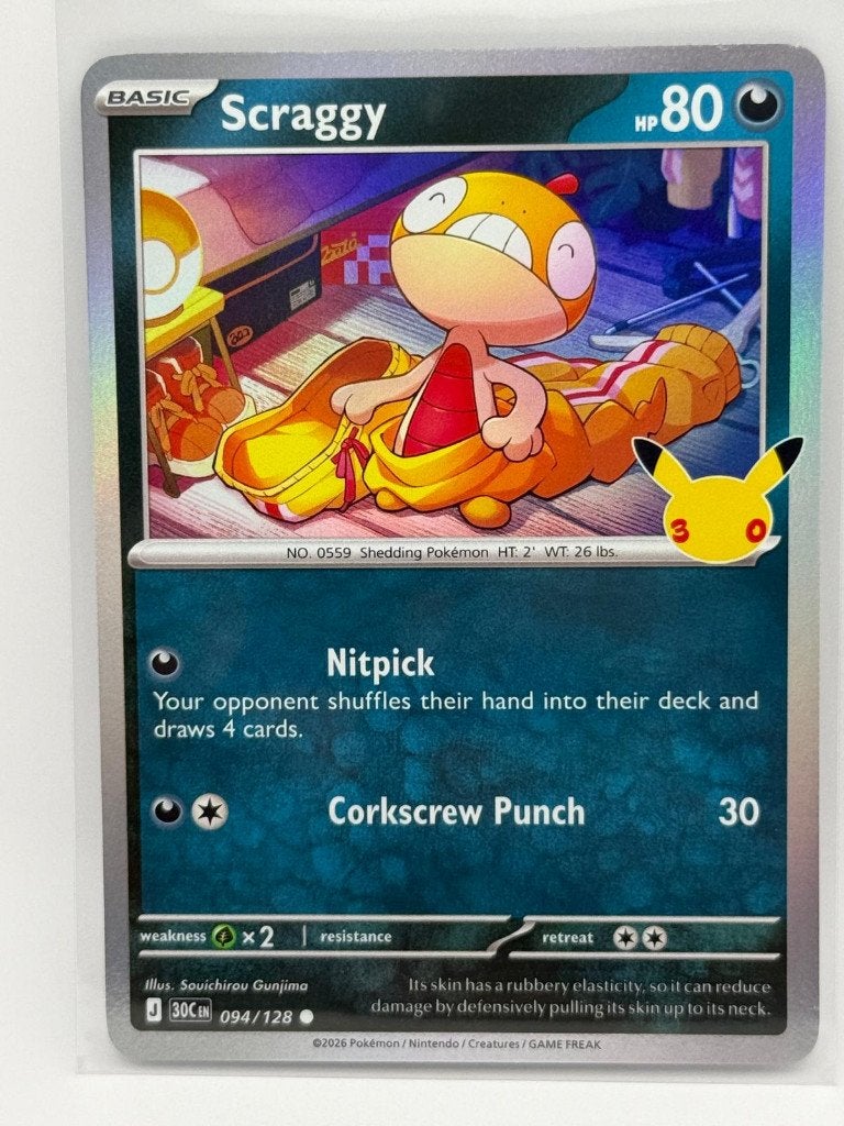 Scraggy #94 Pokemon 30th Celebration, Verzenden