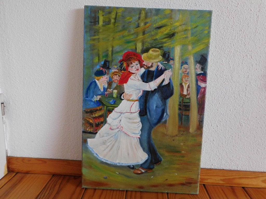 Schilderij Olieverf 40x60 cm. Kees Alewijn, Doek, Portret of Personen, Gesigneerd, Impressionistisch