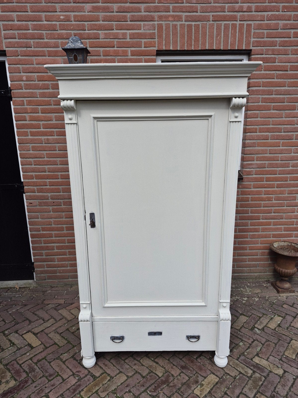 Mooie Antieke Brocante Grenen Kast met Lade en Planken, Ophalen
