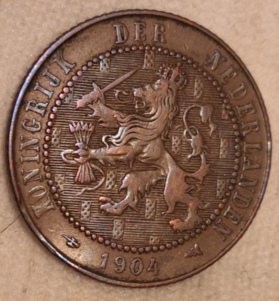 2 1/2 Cent Nederland 1904 Koningin Wilhelmina, Verzenden, Koningin Wilhelmina, Overige waardes, Losse munt