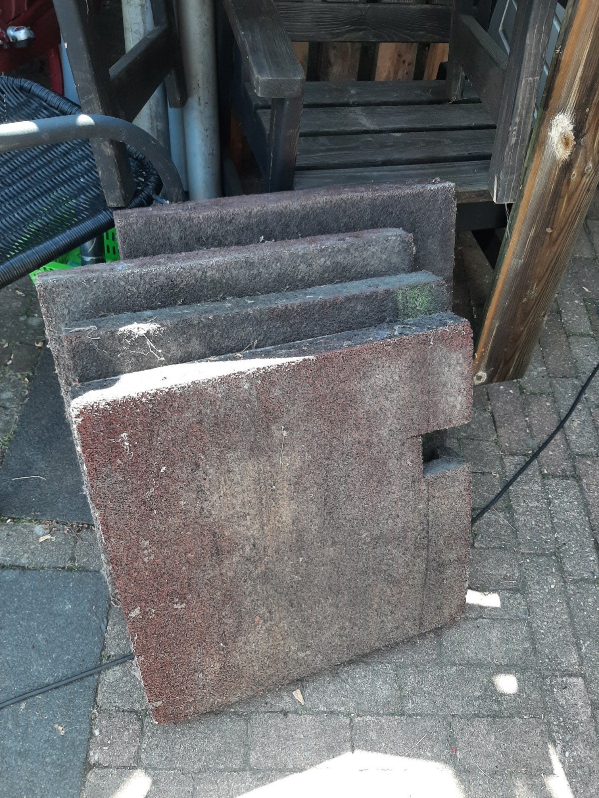 4 rubber tegels 50x50x65, Doe-het-zelf en Verbouw, Tegels, Ophalen, Gebruikt, 40 tot 60 cm, Minder dan 5 m²