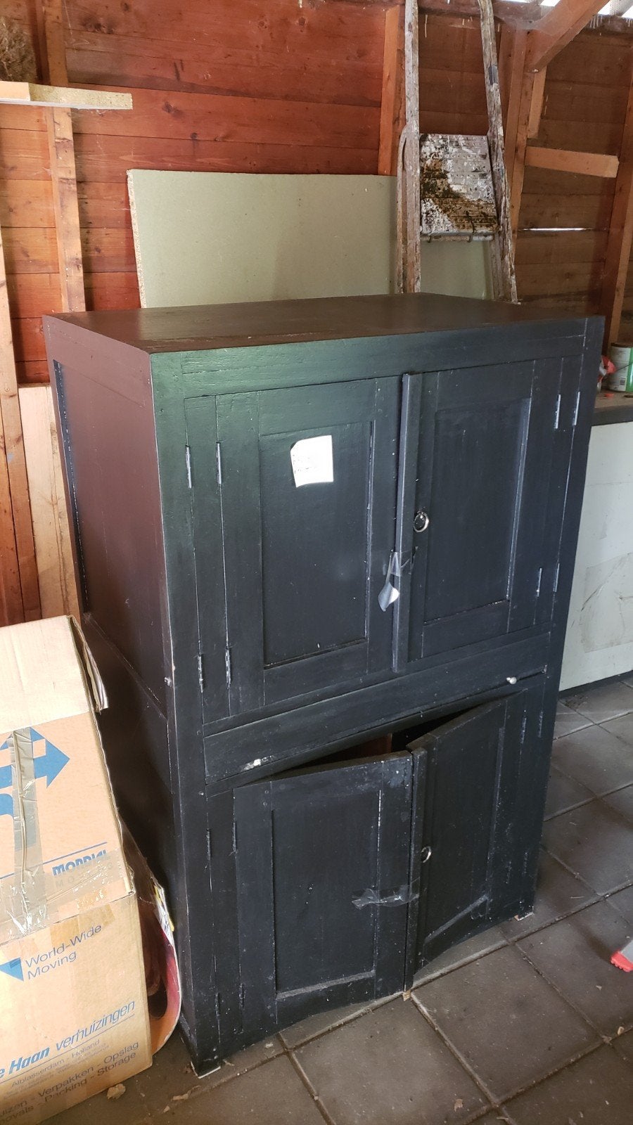 Zwart hout kast GRATIS, Ophalen, Gebruikt