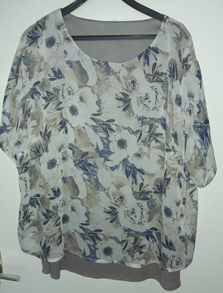 Shirt-tuniek dubbel looks / maat XL maat 46 /48, Ophalen of Verzenden, Zo goed als nieuw, Beige, Blouse of Tuniek