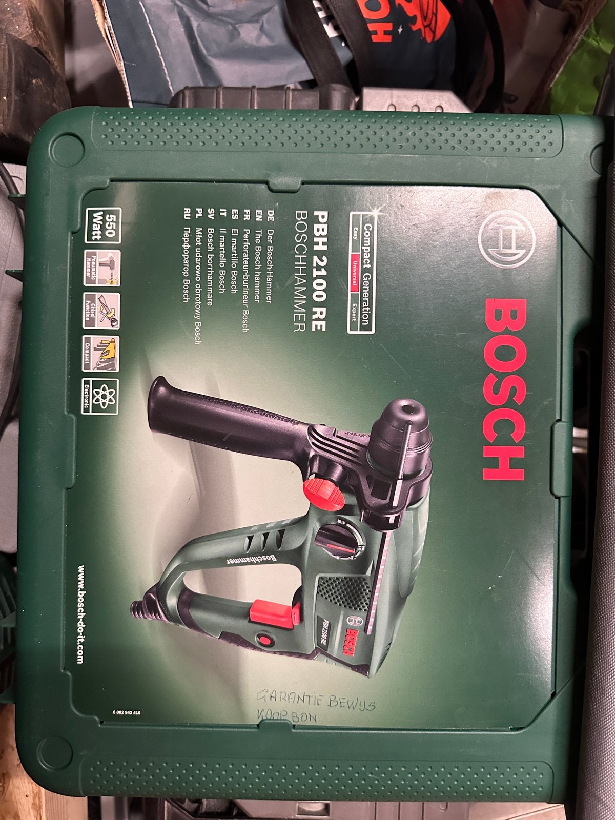 Bosch PBH 2100 RE Boorhamer - 550 Watt, Doe-het-zelf en Verbouw, Ophalen, Gebruikt, Boor- en/of Breekhamer, Klopboormechanisme