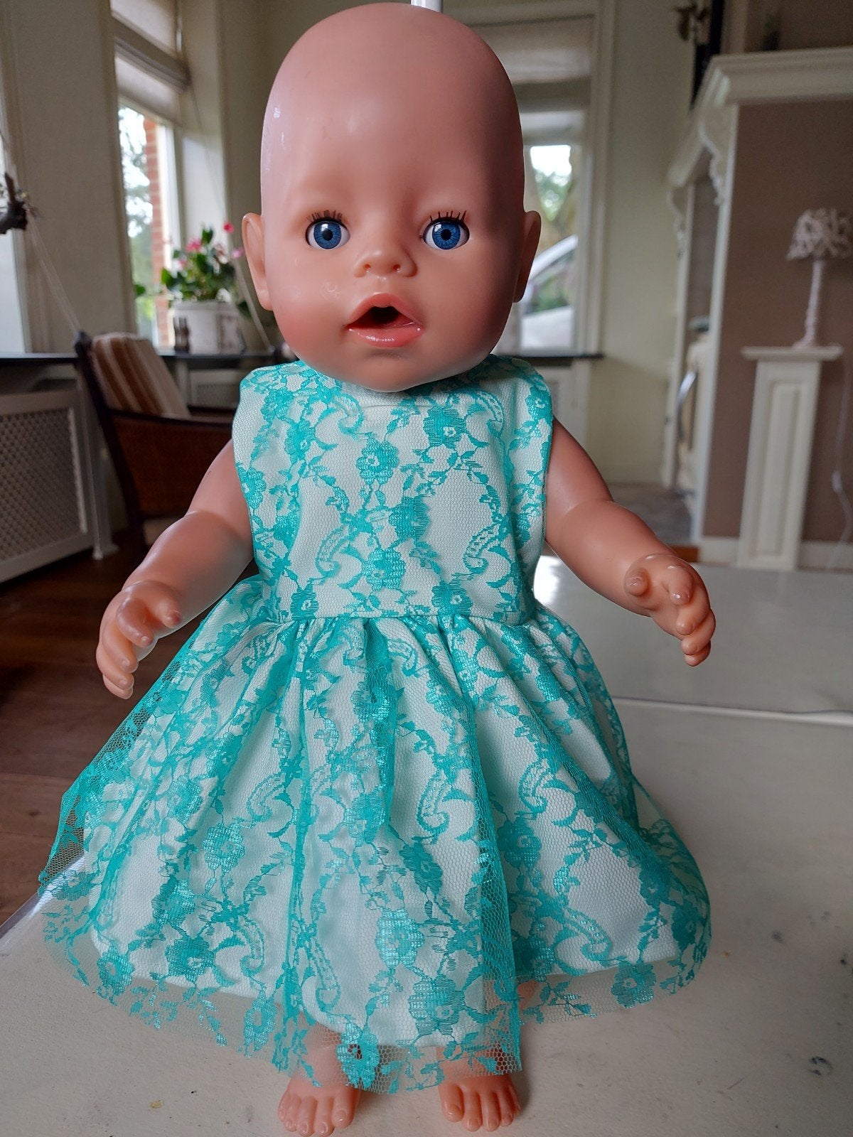 Mooie kanten jurkje baby born, Ophalen of Verzenden, Nieuw, Babypop