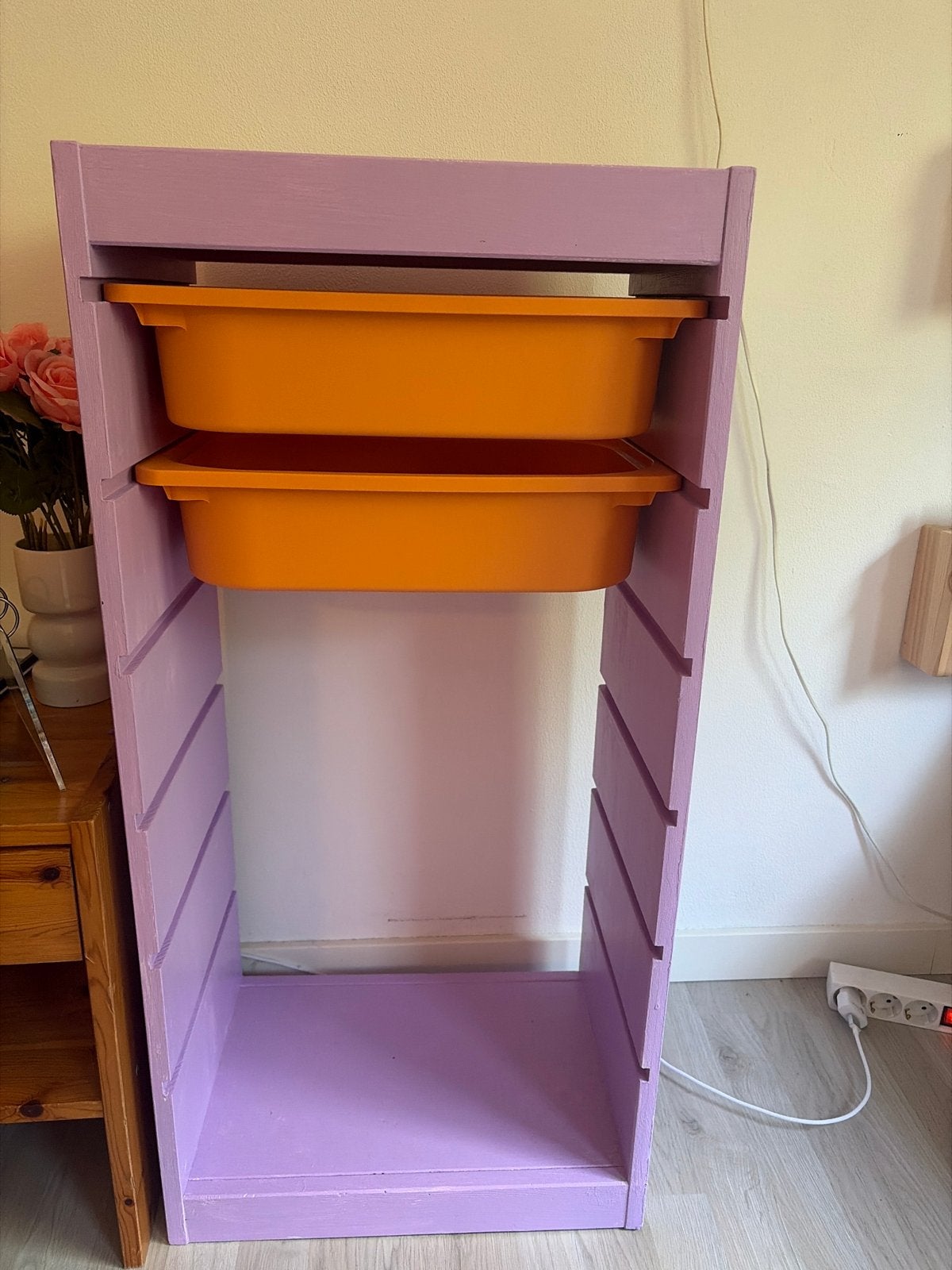 Ikea Trofast Paarse opbergkast met 2 oranje bakken, Ophalen, Gebruikt, Kast