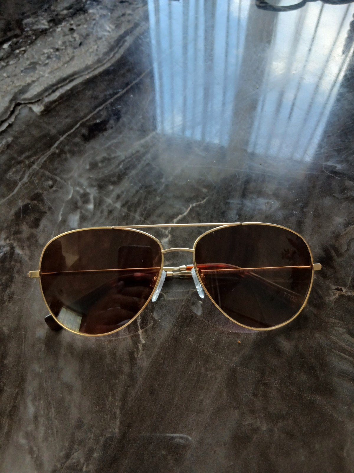 Maverick Handcrafted Brushed Gold Titanium Zonnebril, Ophalen of Verzenden, Zo goed als nieuw, Zonnebril, Overige merken