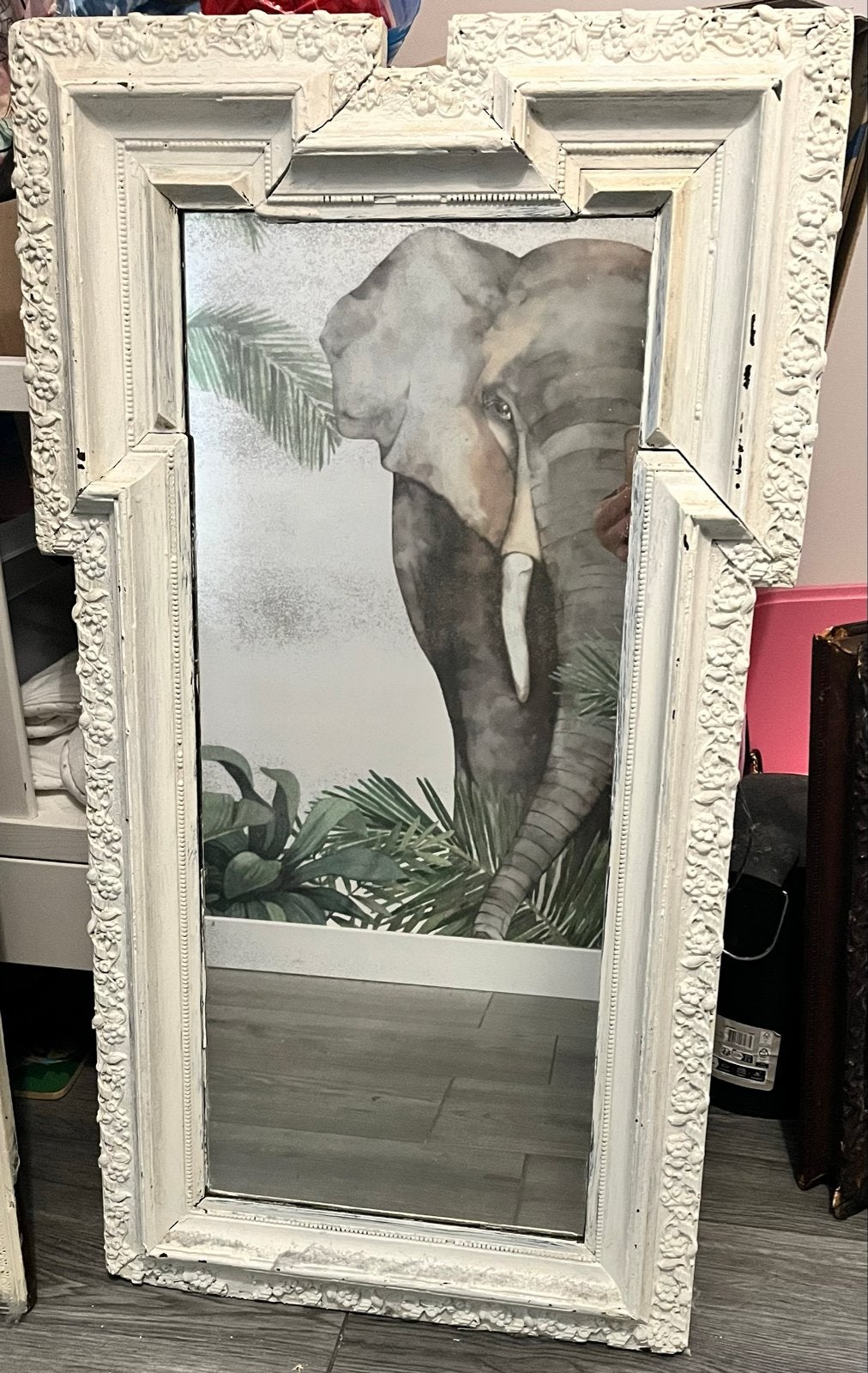 Antieke spiegel, Huis en Inrichting, Ophalen, Gebruikt, Minder dan 100 cm, Rechthoekig