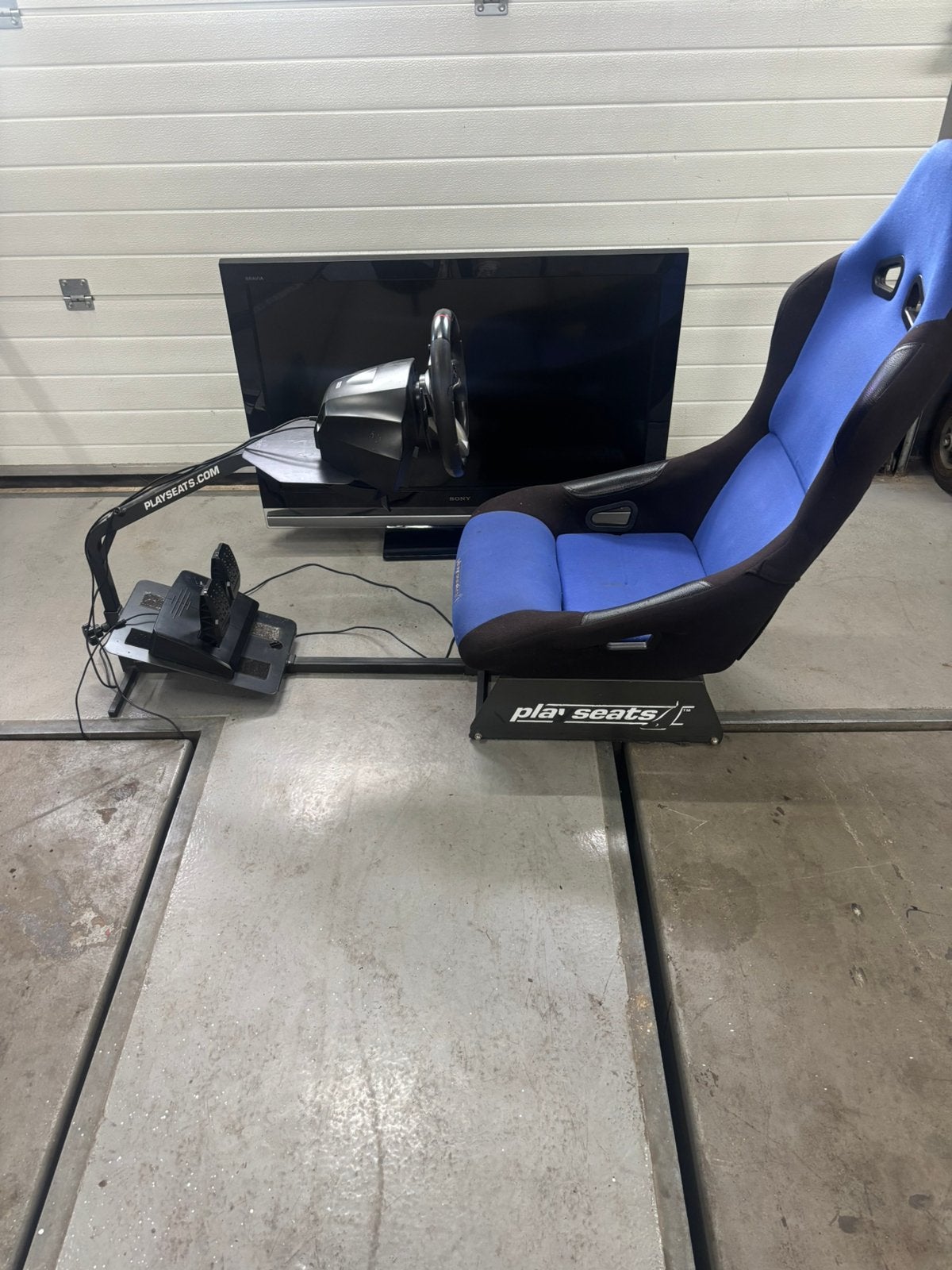 PLAYSTATION stoel met stuur en scherm , game stoel, Ophalen, Zo goed als nieuw, Playseat of Racestoel, PlayStation 1