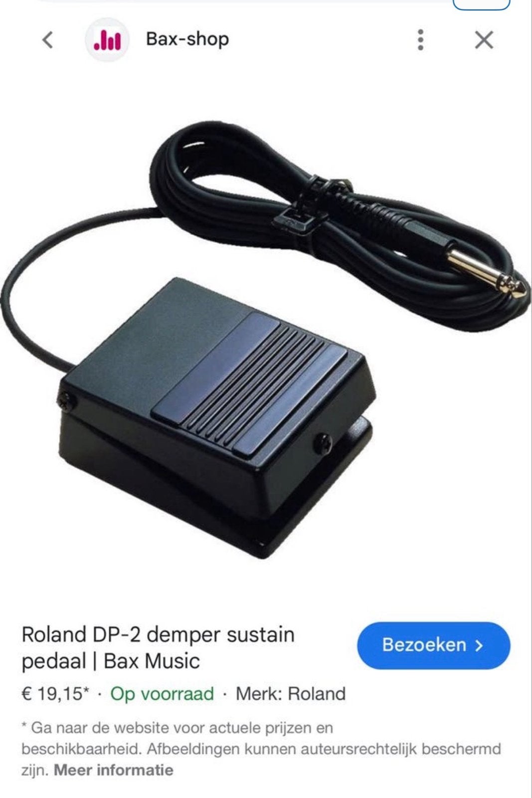 Roland DP-2 Demper/Sustain Pedaal voor Keyboards/Digitale Pi, Verzenden, Gebruikt, Roland