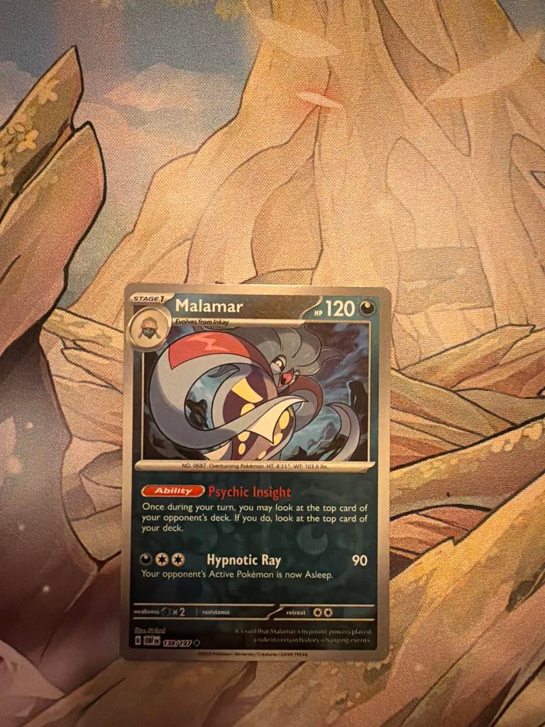 Malamar #138 Reverse Holo Pokémon Kaart, Ophalen of Verzenden, Zo goed als nieuw, Losse kaart, Foil