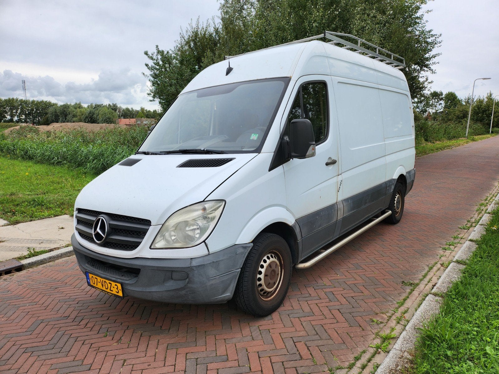 Mercedes-Benz Sprinter 2.1 CDI 209 2007, Auto's, Bestelauto's, Achterwielaandrijving, Zwart, 4 cilinders, Wit