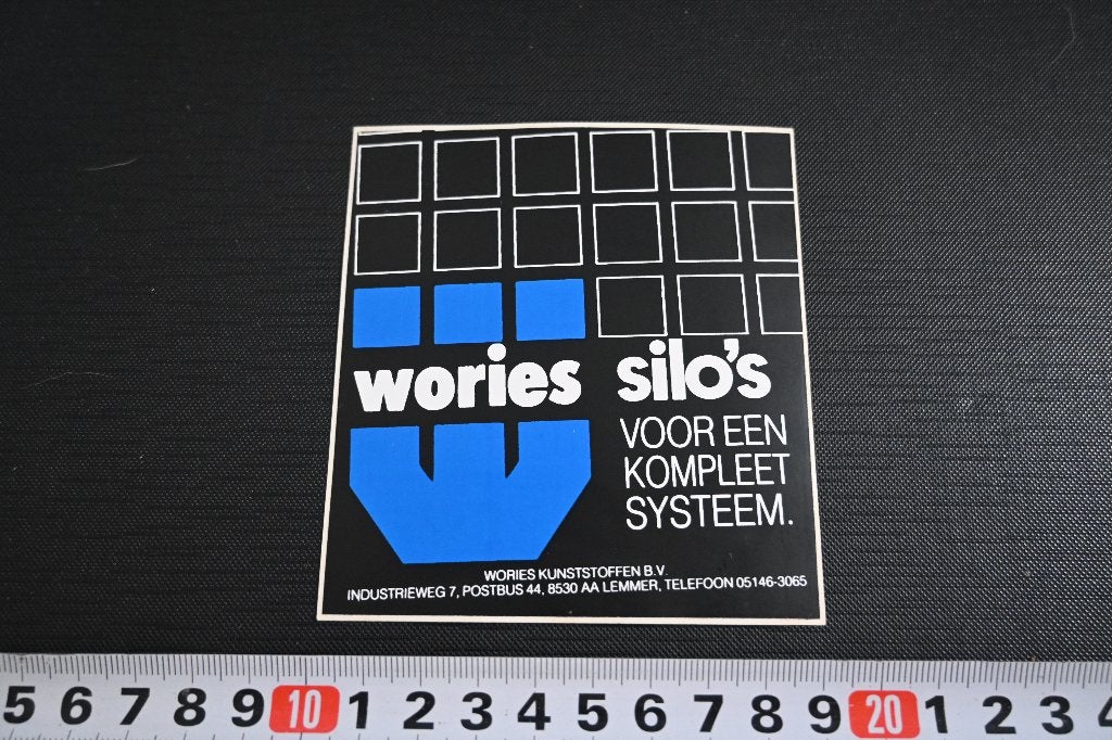 sticker lemmer WORIES kunststoffen silo's kompleet systeem, Ophalen of Verzenden, Zo goed als nieuw