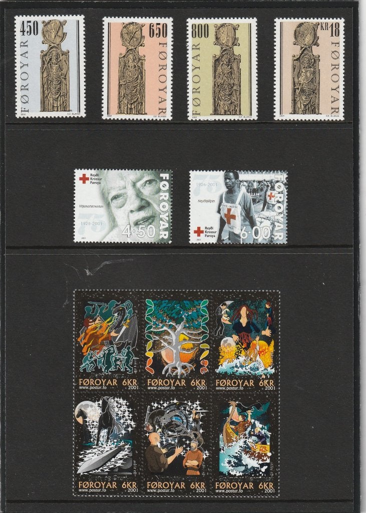 Postzegels Faeröer, Jaarmap 2001 postfris. Zie afbeelding., Ophalen of Verzenden, Denemarken, Postfris