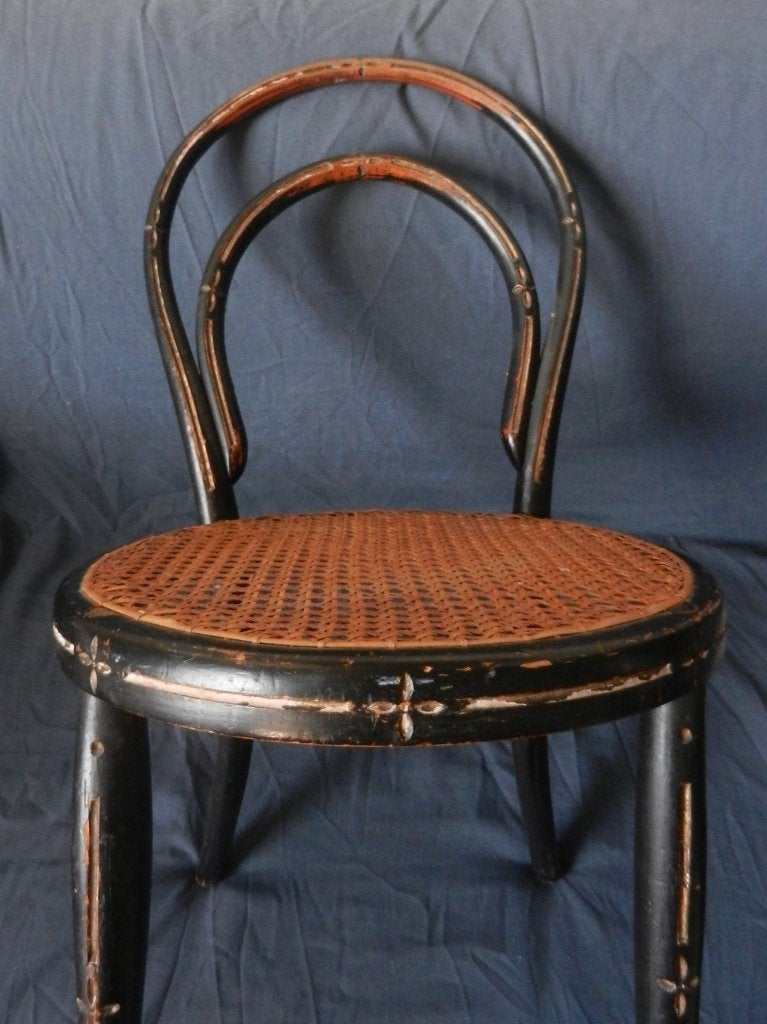 Thonet Wenen kinderstoel met rieten zitting, gemerkt ca 1870, Ophalen of Verzenden