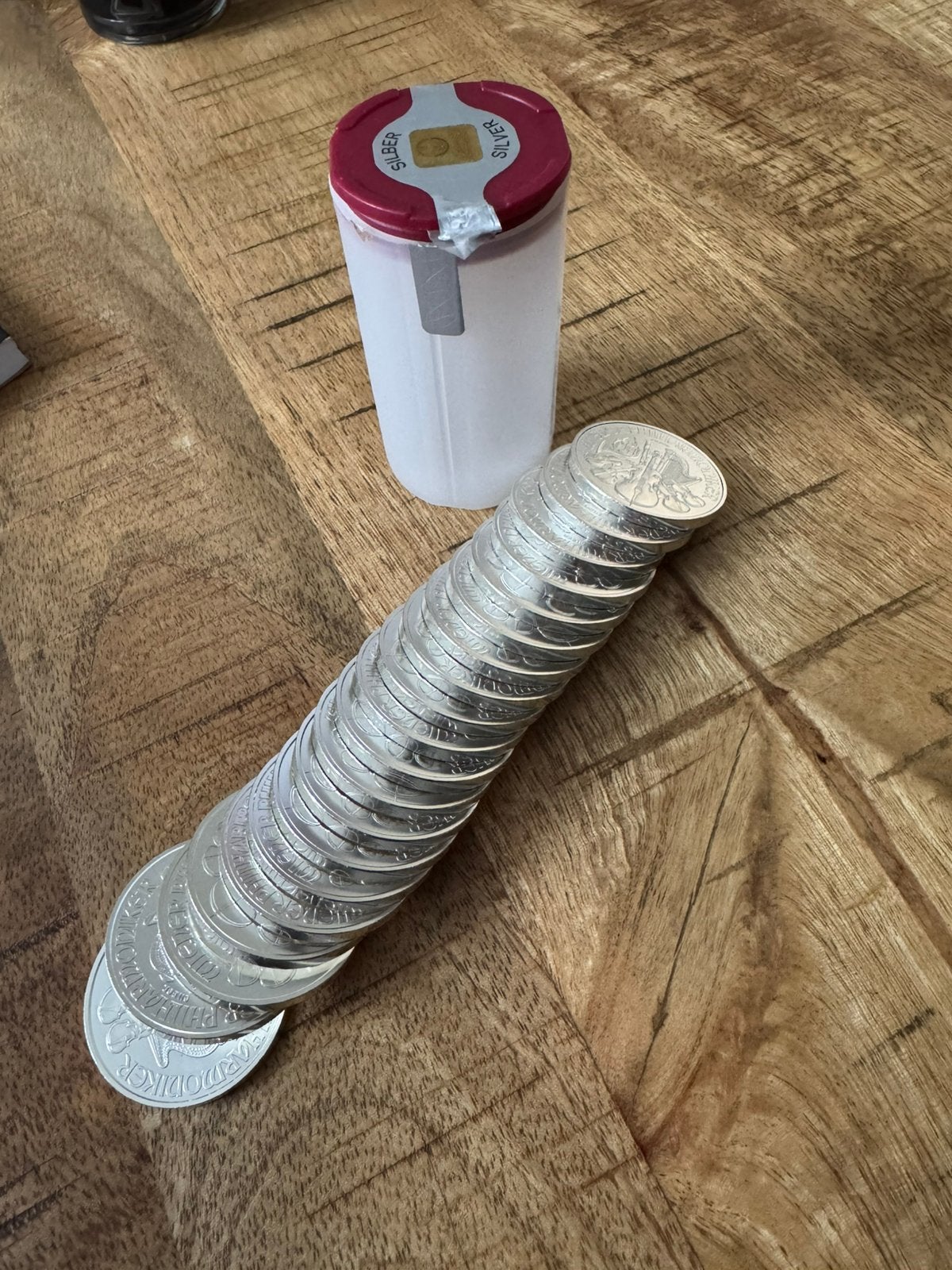 1oz tubes Philharmonikers .999 zilveren munten, Ophalen, Zilver
