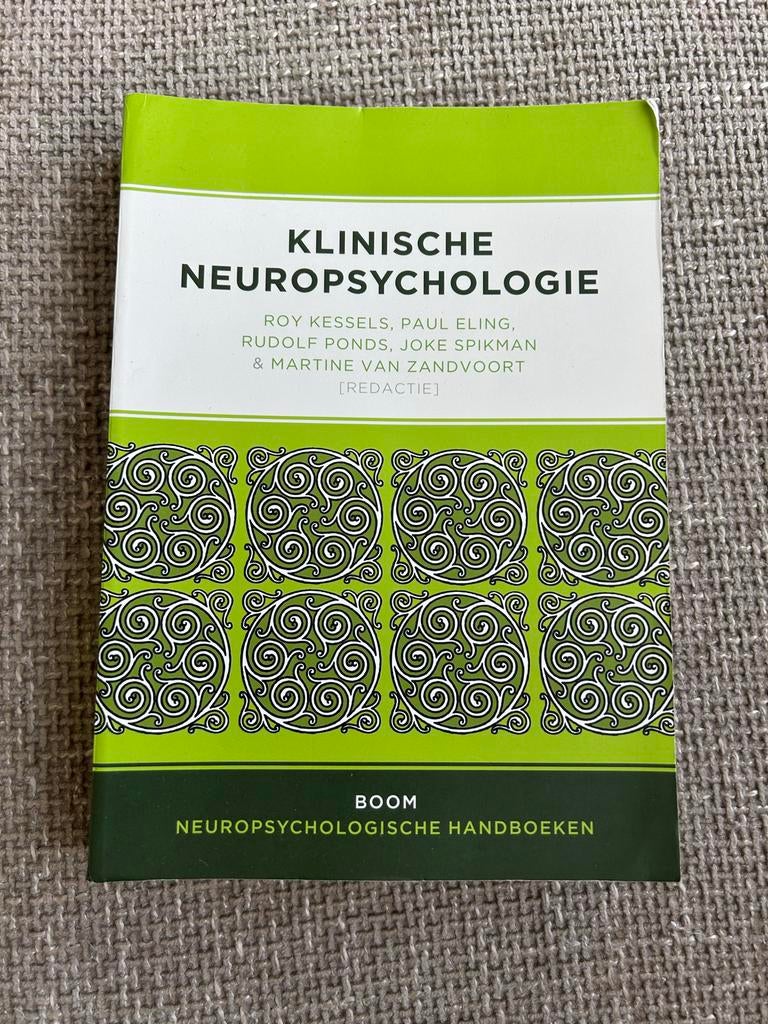 Klinische Neuropsychologie - Studieboek, Boeken, Studieboeken en Cursussen, Ophalen of Verzenden, Gamma, Zo goed als nieuw, WO